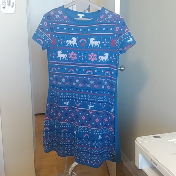 Dress-Unicorn X-Mas Ugly sweater short sleeve - Picture 1 of 4